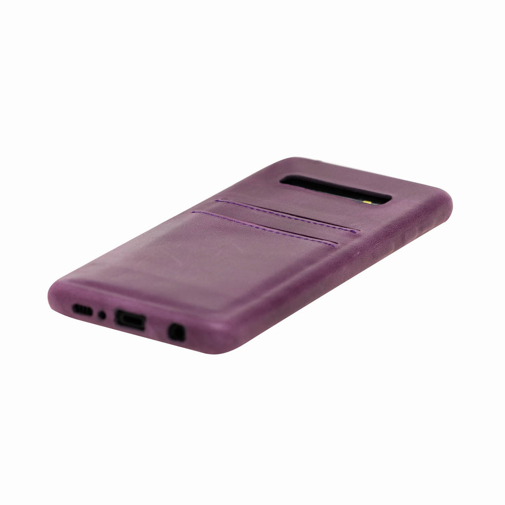 Samsung Galaxy S10 Purple Leather Snap-On Case with Card Holder - Hardiston - 6