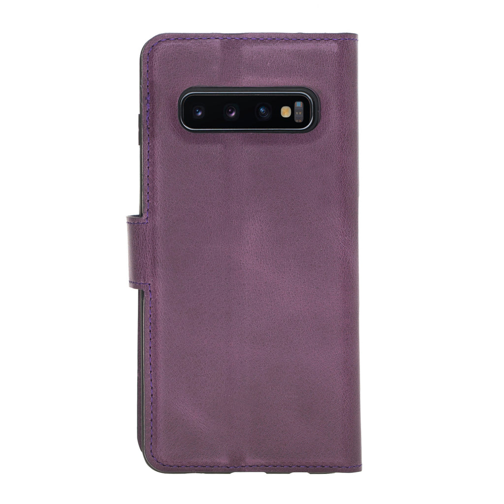 Samsung Galaxy S10 Purple Leather 2-in-1 Wallet Case with Card Holder - Hardiston - 5