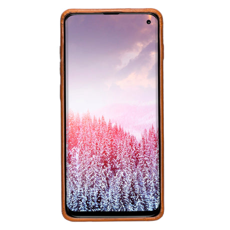 Samsung Galaxy S10 Russet Leather Snap-On Case with Card Holder - Hardiston - 2