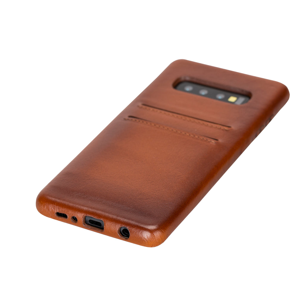 Samsung Galaxy S10 Russet Leather Snap-On Case with Card Holder - Hardiston - 4