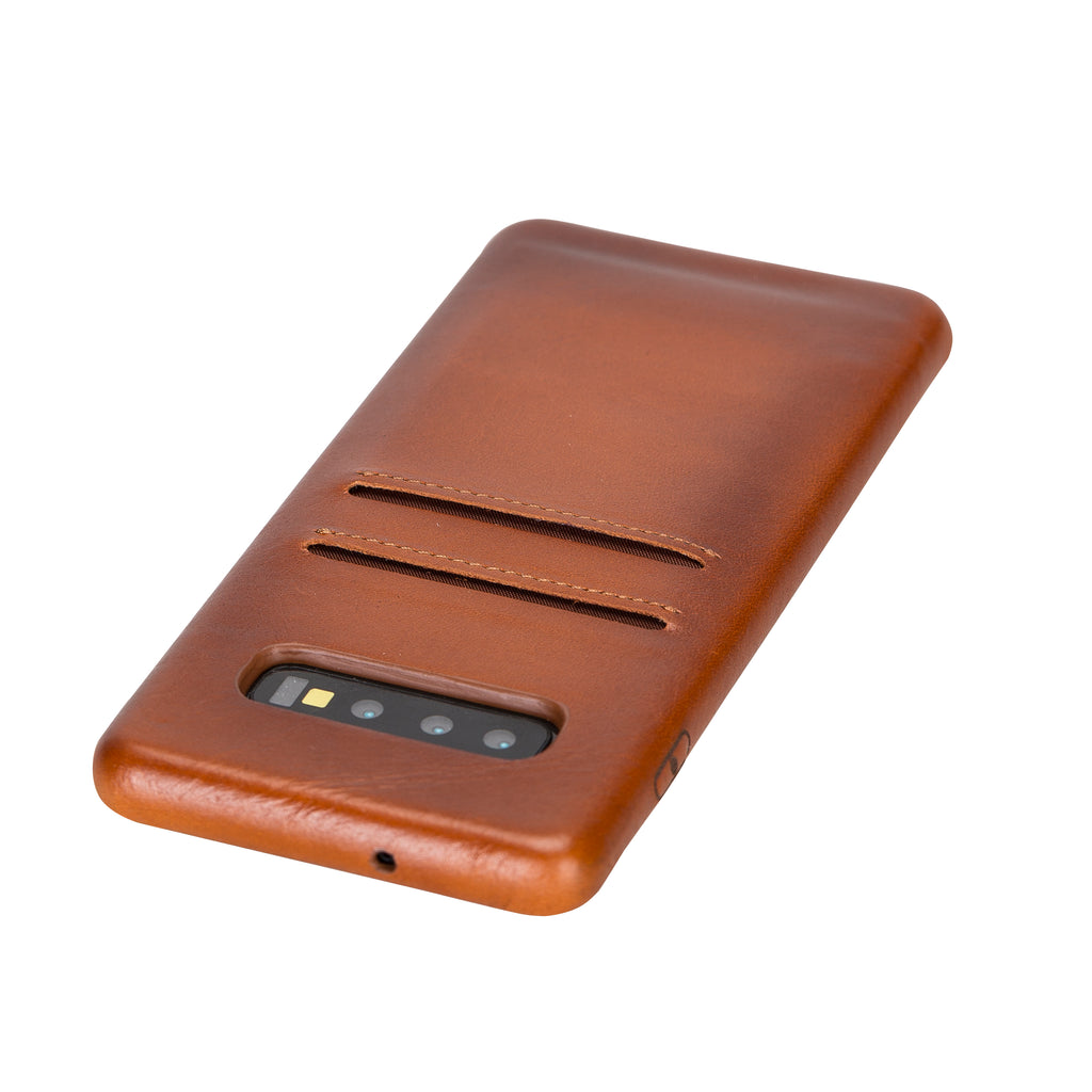 Samsung Galaxy S10 Russet Leather Snap-On Case with Card Holder - Hardiston - 5