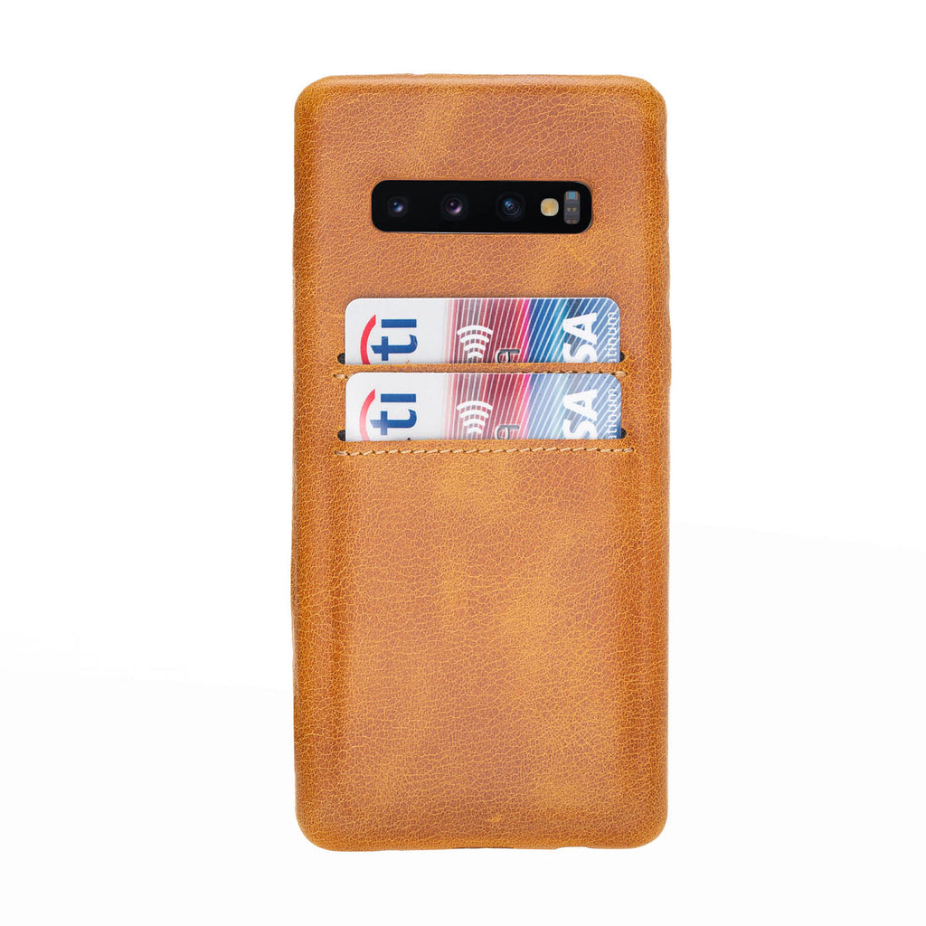 Samsung Galaxy S10+ Amber Leather Snap-On Case with Card Holder - Hardiston - 1