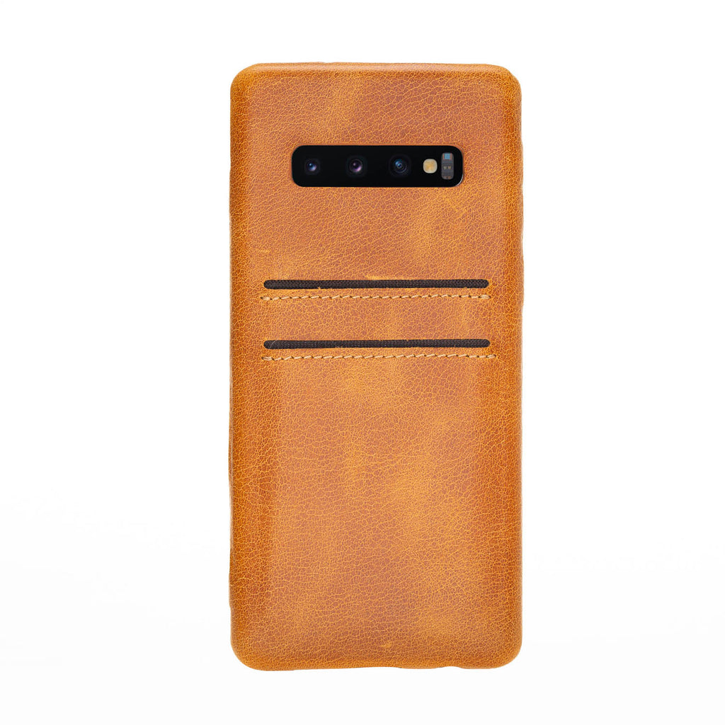 Samsung Galaxy S10+ Amber Leather Snap-On Case with Card Holder - Hardiston - 2