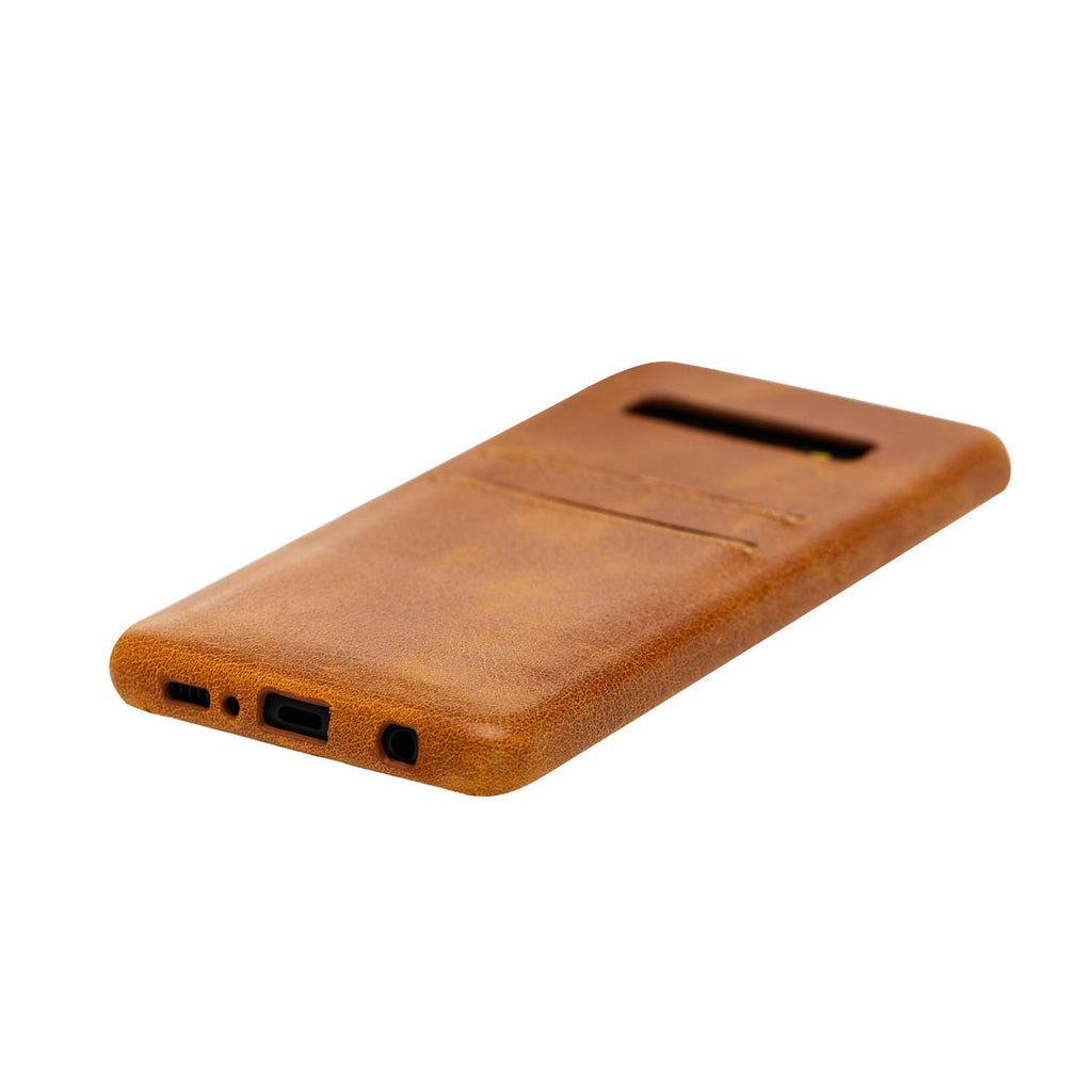 Samsung Galaxy S10+ Amber Leather Snap-On Case with Card Holder - Hardiston - 5