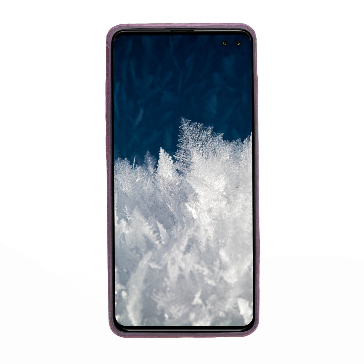 Samsung Galaxy S10+ Purple Leather Snap-On Case with Card Holder - Hardiston - 3