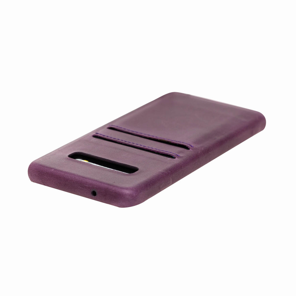 Samsung Galaxy S10+ Purple Leather Snap-On Case with Card Holder - Hardiston - 7