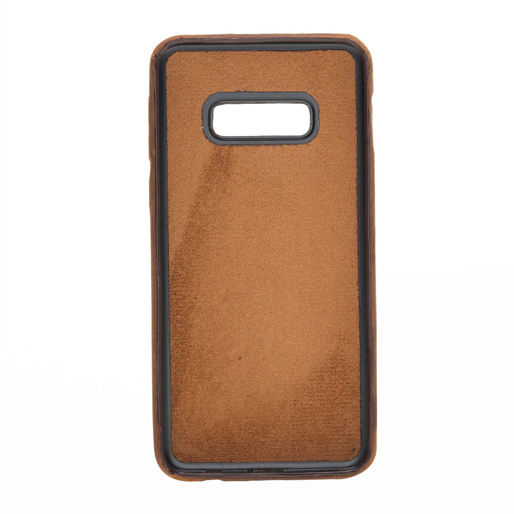 Samsung Galaxy S10e Brown Leather Snap-On Case with Card Holder - Hardiston - 4