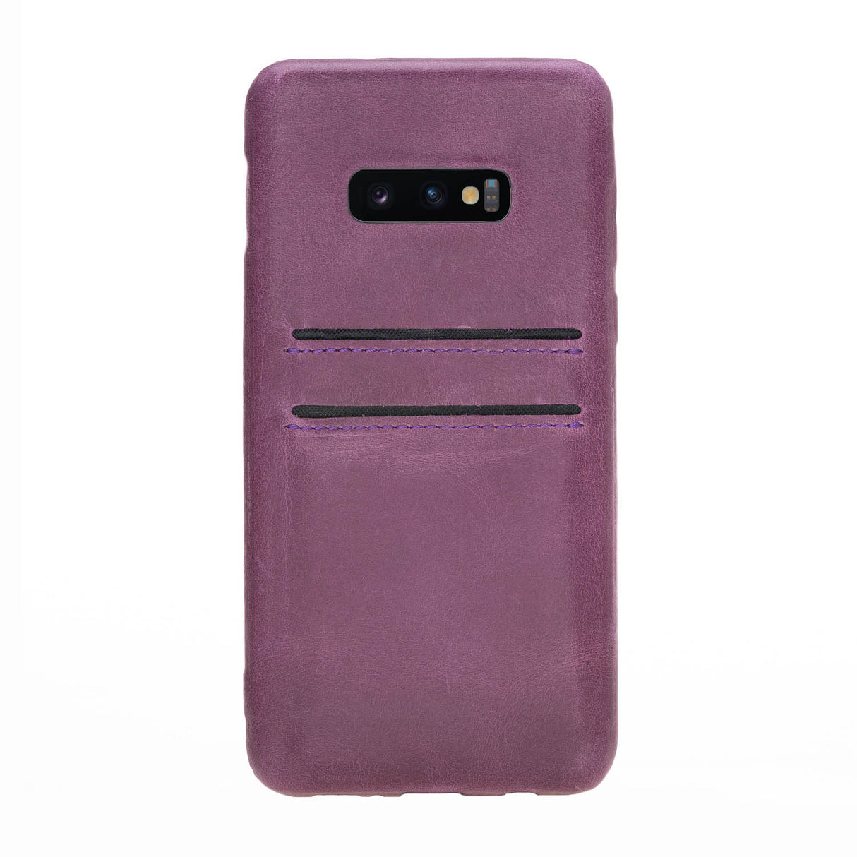 Samsung Galaxy S10e Purple Leather Snap-On Case with Card Holder - Hardiston - 2