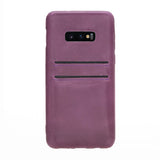 Samsung Galaxy S10e Purple Leather Snap-On Case with Card Holder - Hardiston - 2