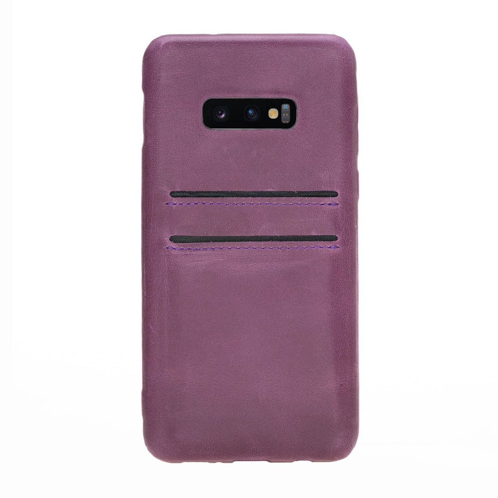 Samsung Galaxy S10e Purple Leather Snap-On Case with Card Holder - Hardiston - 2