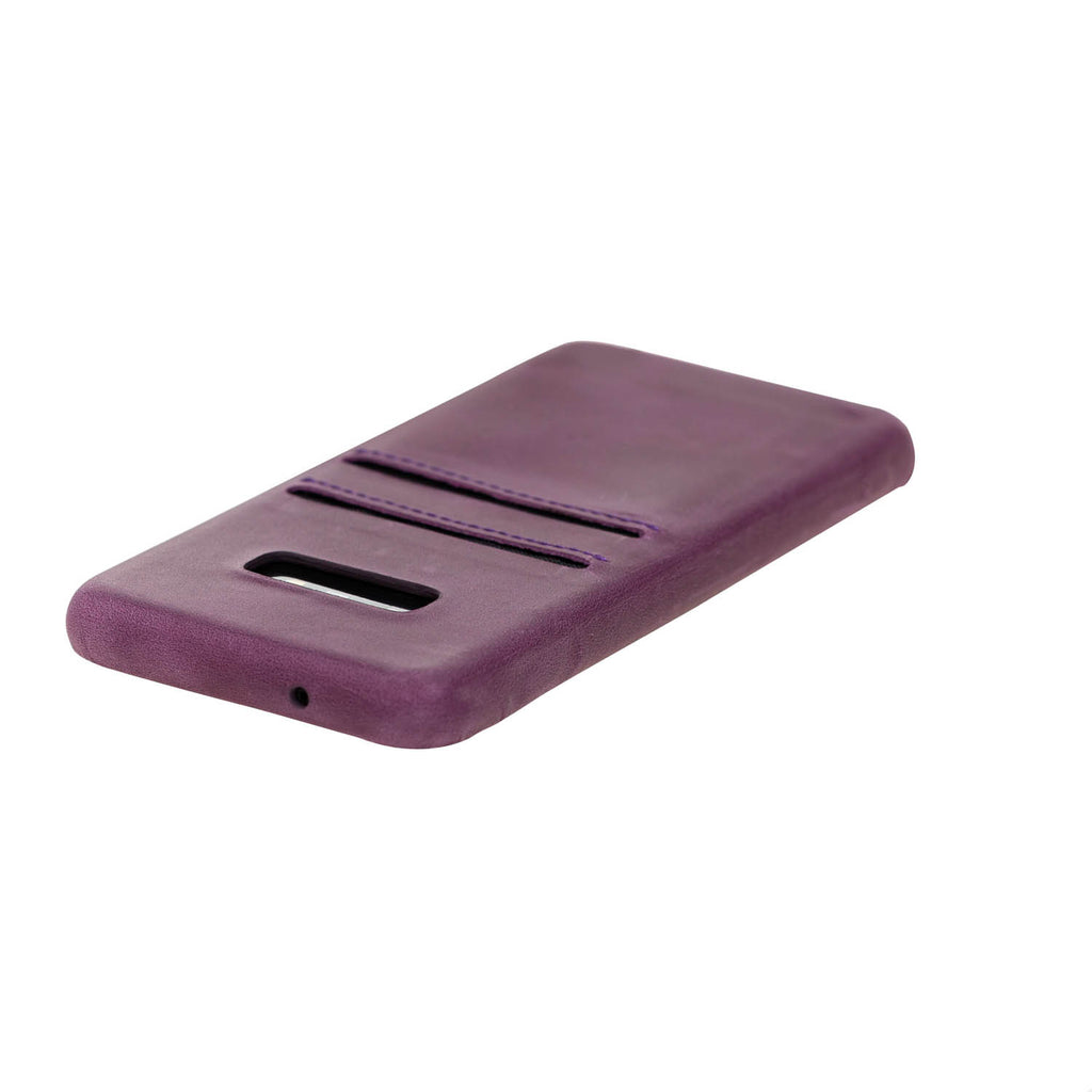 Samsung Galaxy S10e Purple Leather Snap-On Case with Card Holder - Hardiston - 7