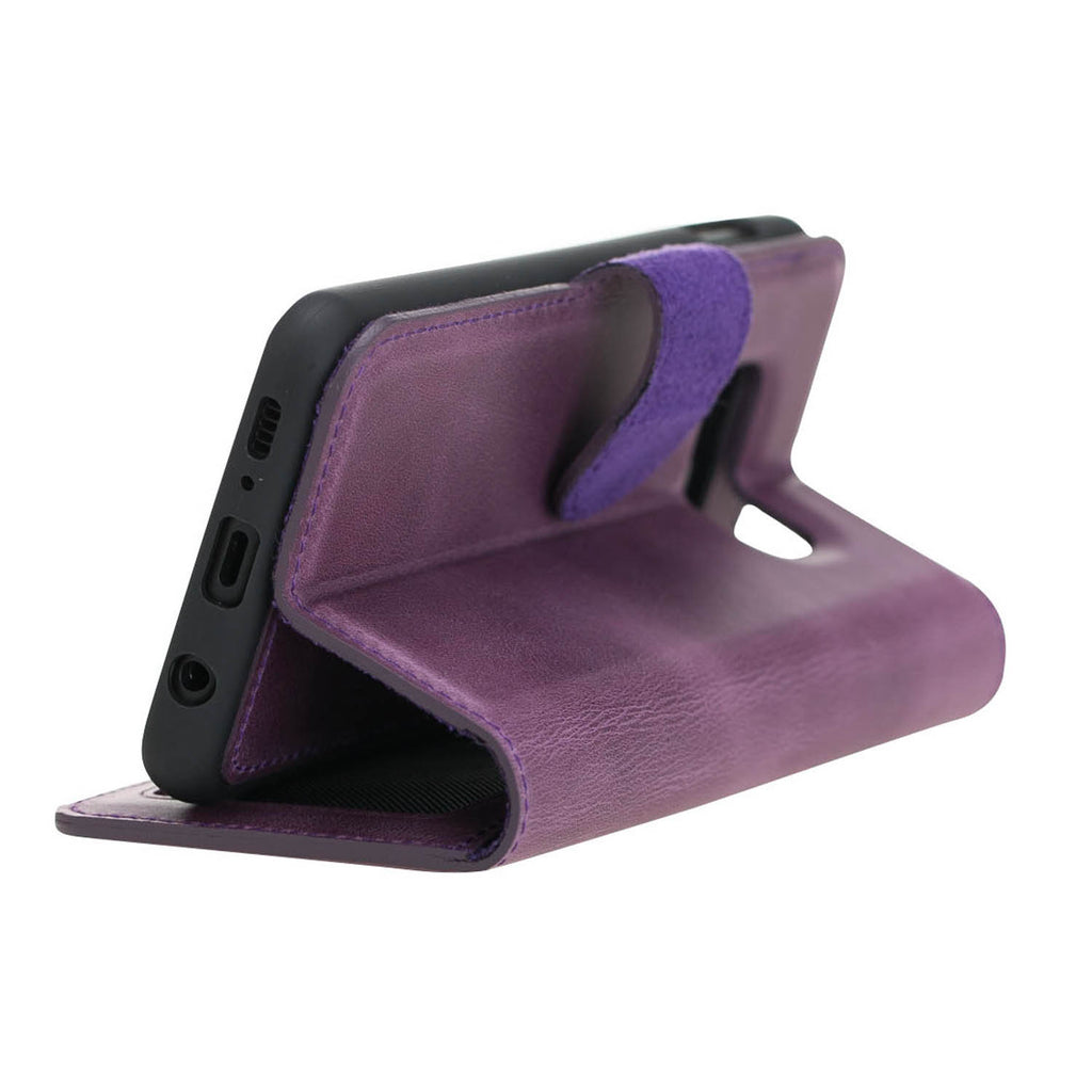 Samsung Galaxy S10e Purple Leather 2-in-1 Wallet Case with Card Holder - Hardiston - 7