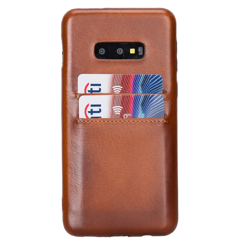 Samsung Galaxy S10e Russet Leather Snap-On Case with Card Holder - Hardiston - 1