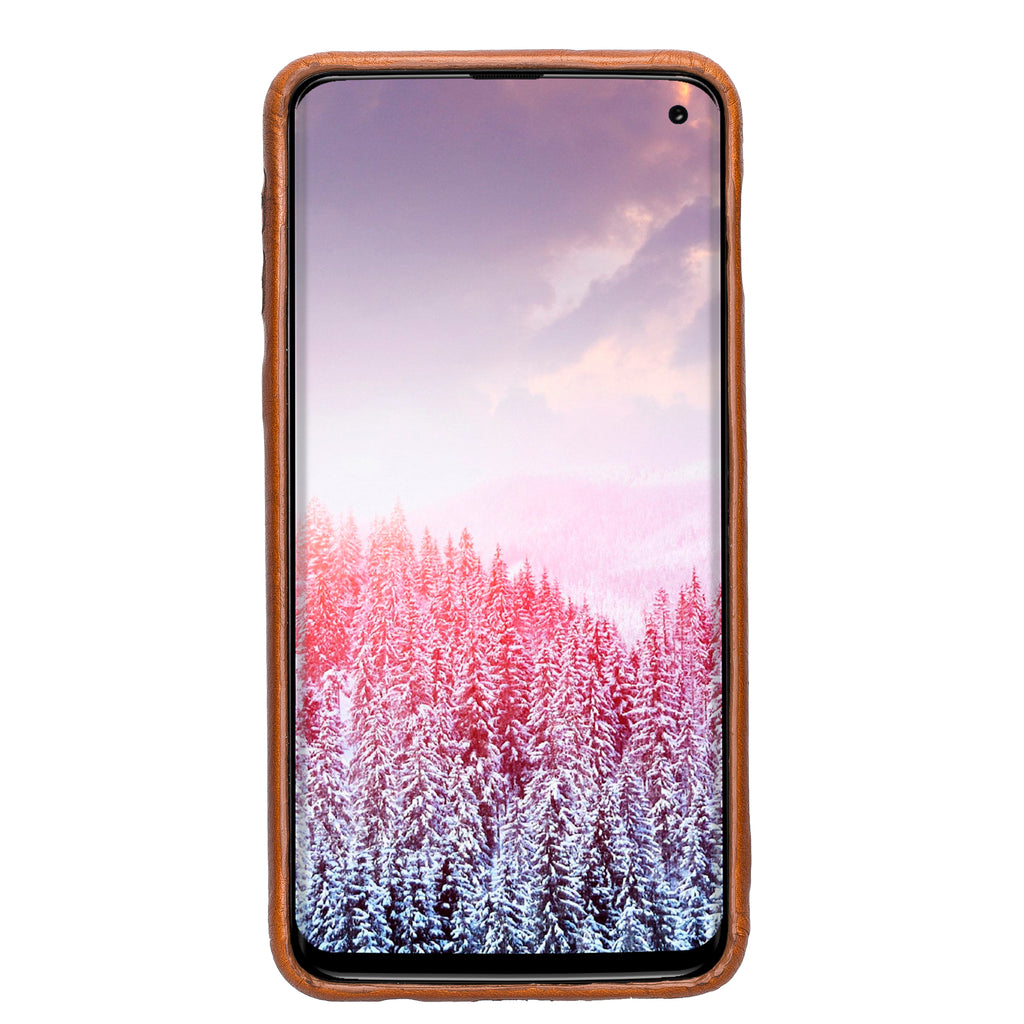 Samsung Galaxy S10e Russet Leather Snap-On Case with Card Holder - Hardiston - 2
