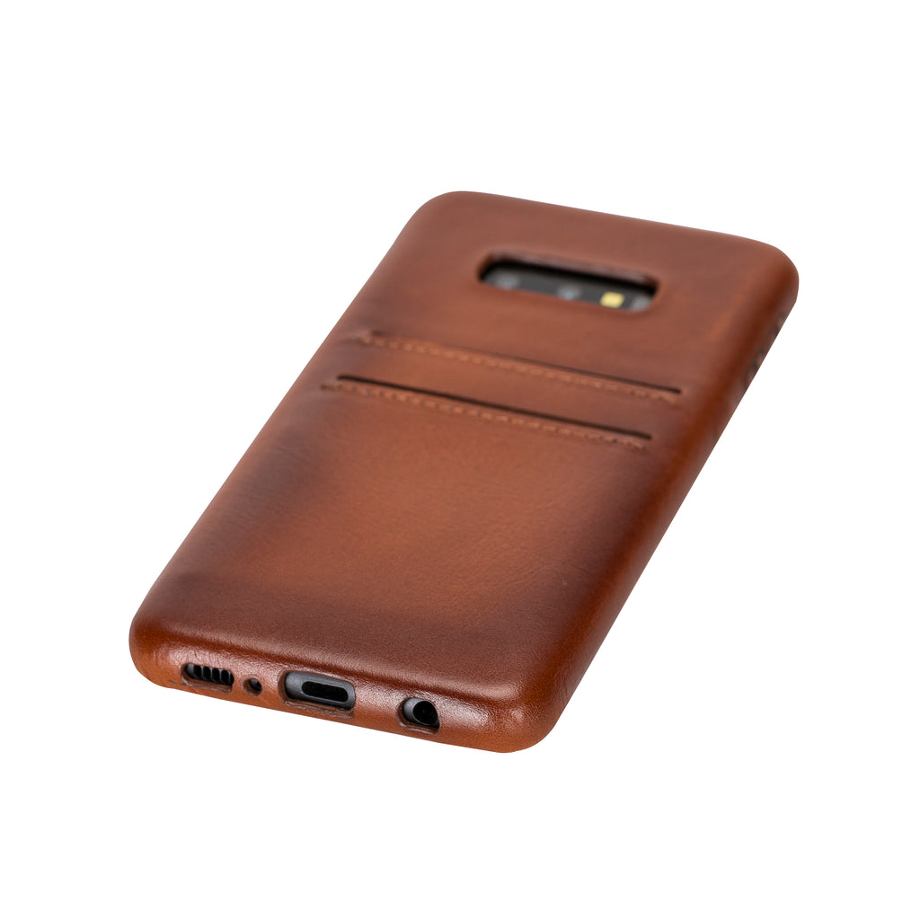 Samsung Galaxy S10e Russet Leather Snap-On Case with Card Holder - Hardiston - 4