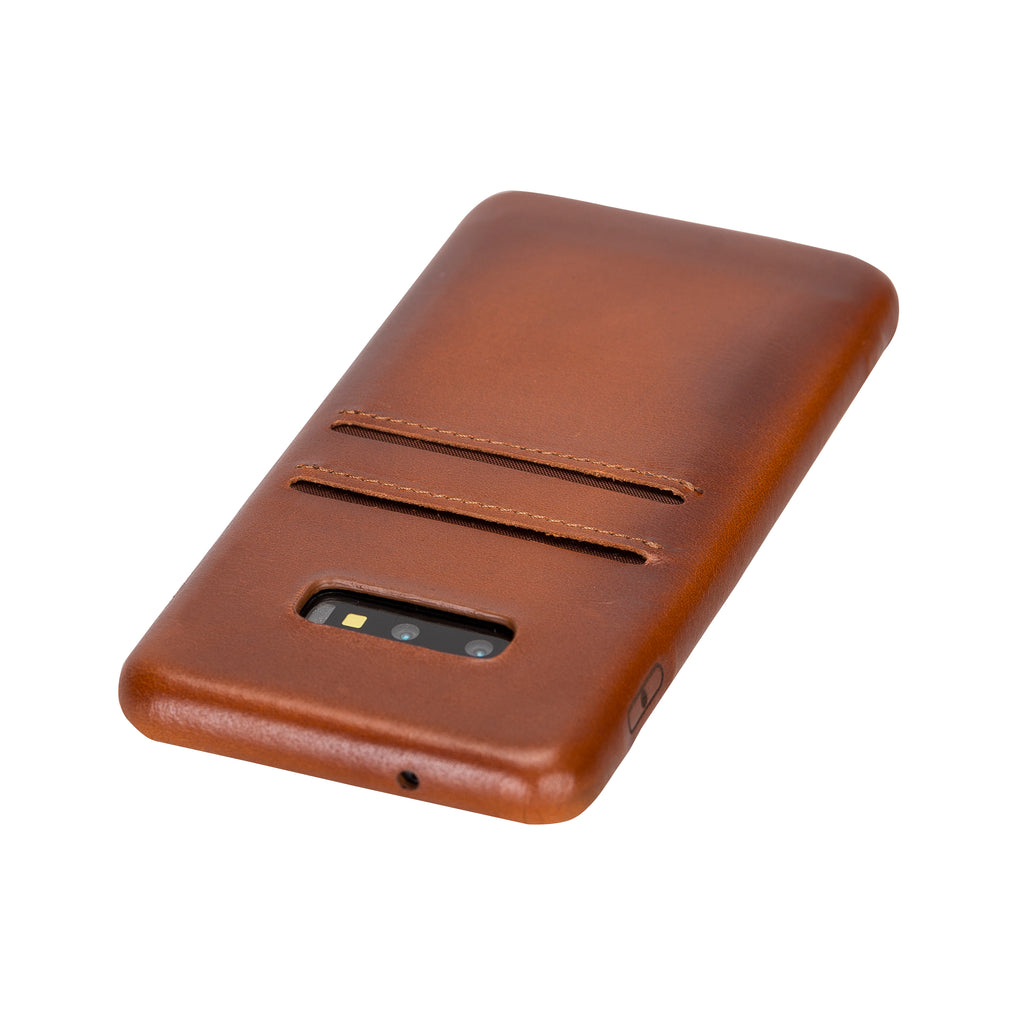 Samsung Galaxy S10e Russet Leather Snap-On Case with Card Holder - Hardiston - 5