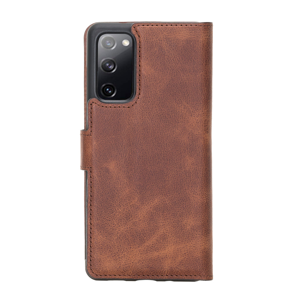 Samsung Galaxy S20 FE Brown Leather 2-in-1 Wallet Case with Card Holder - Hardiston - 4