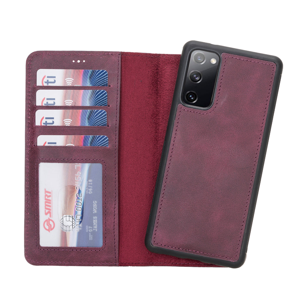 Samsung Galaxy S20 FE Purple Leather 2-in-1 Wallet Case with Card Holder - Hardiston - 1