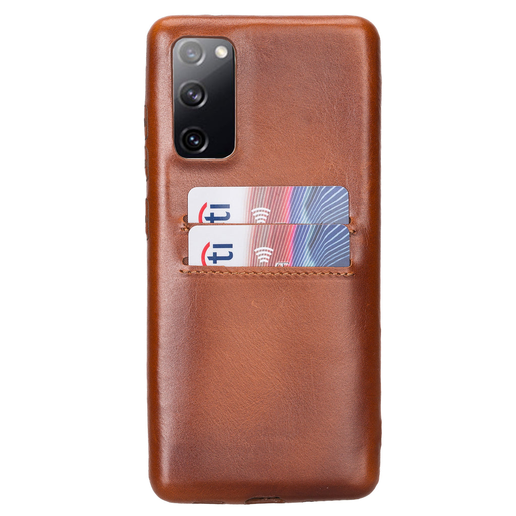 Samsung Galaxy S20 FE Russet Leather Snap-On Case with Card Holder - Hardiston - 1