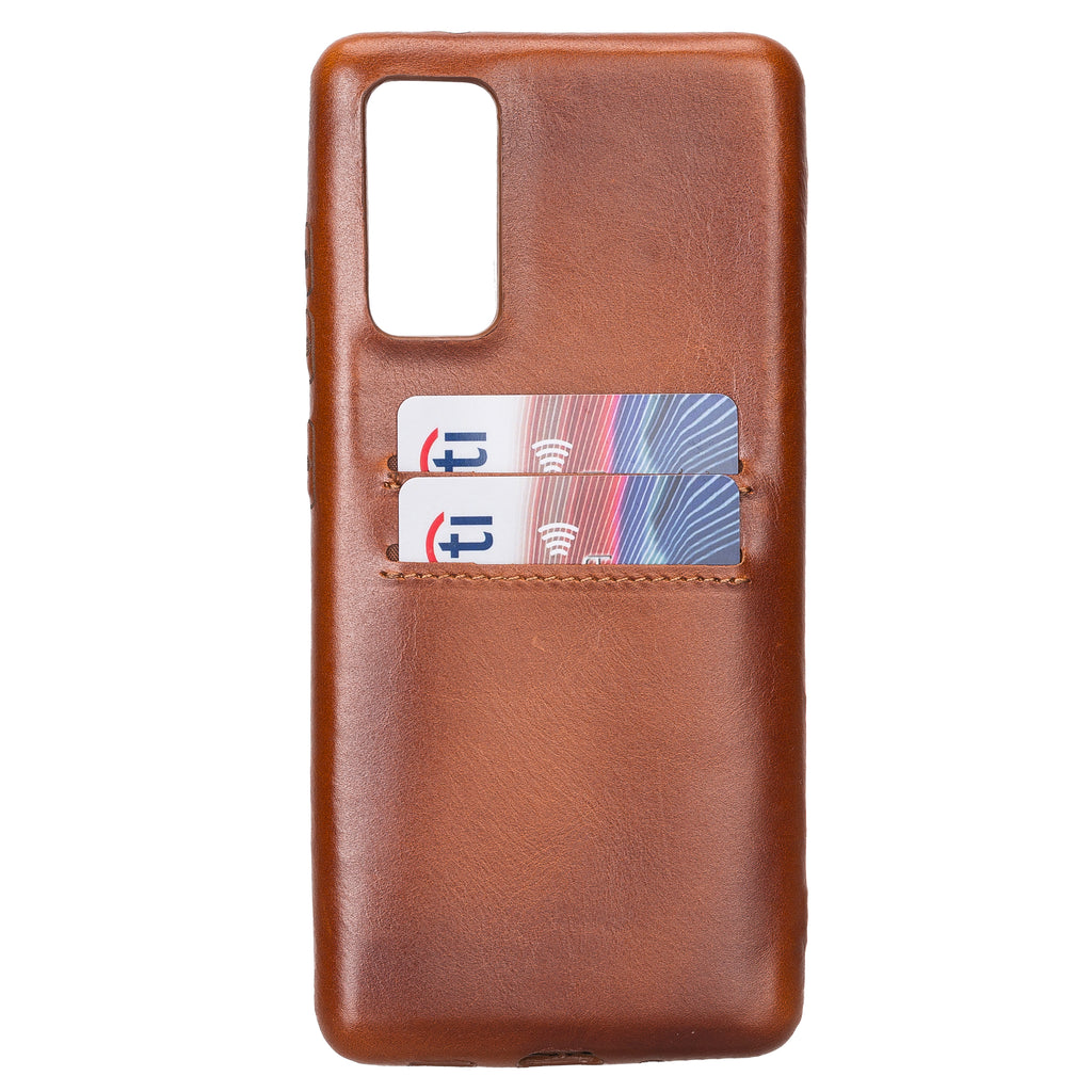 Samsung Galaxy S20 FE Russet Leather Snap-On Case with Card Holder - Hardiston - 3