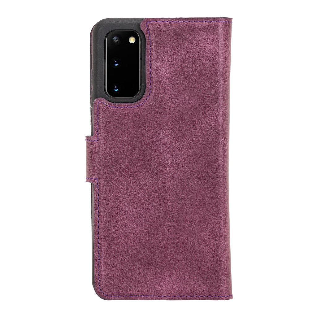 Samsung Galaxy S20 Purple Leather 2-in-1 Wallet Case with Card Holder - Hardiston - 4