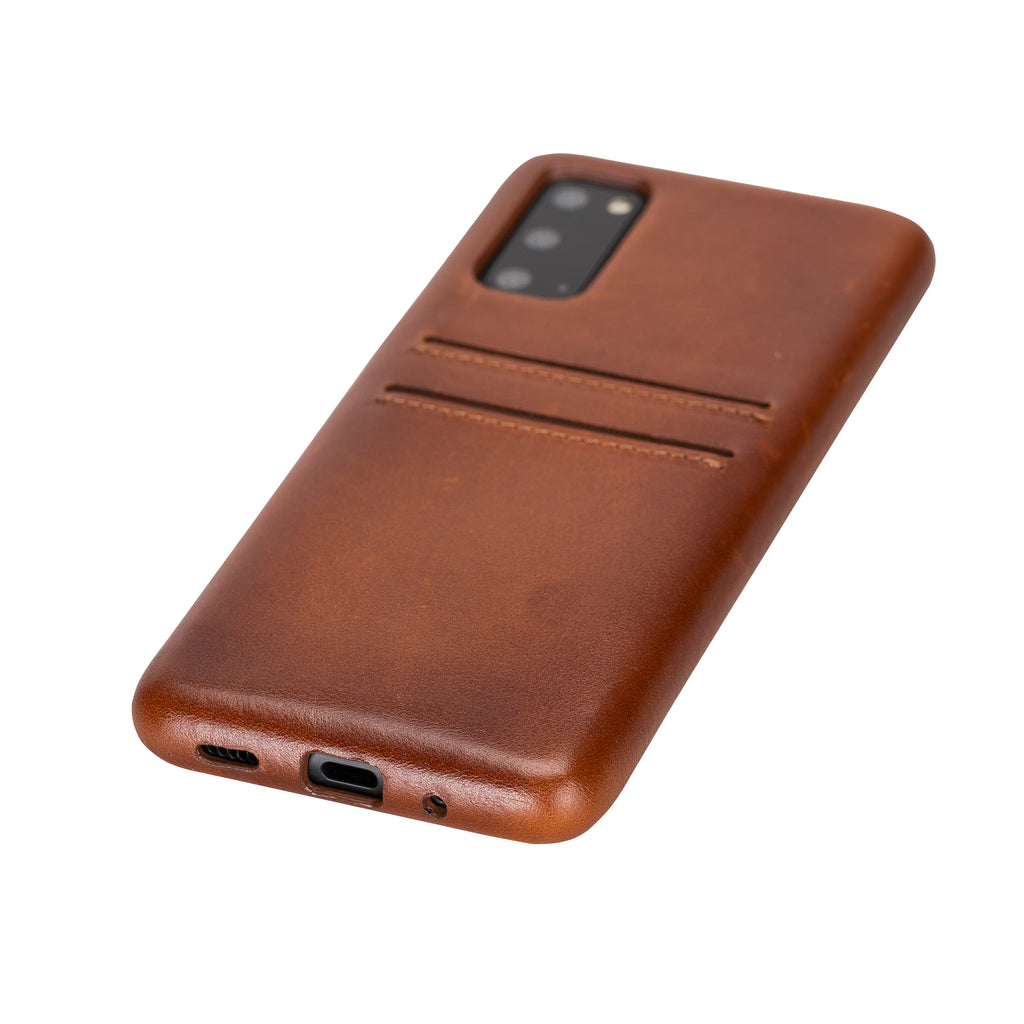 Samsung Galaxy S20 Russet Leather Snap-On Case with Card Holder - Hardiston - 4