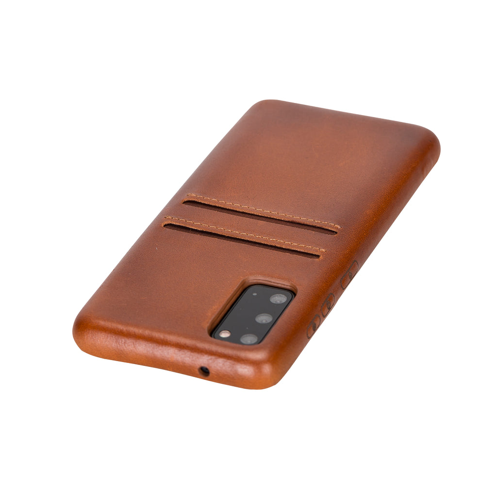 Samsung Galaxy S20 Russet Leather Snap-On Case with Card Holder - Hardiston - 5