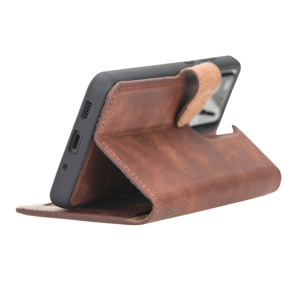 Samsung Galaxy S20 Ultra Brown Leather 2-in-1 Wallet Case with Card Holder - Hardiston - 7