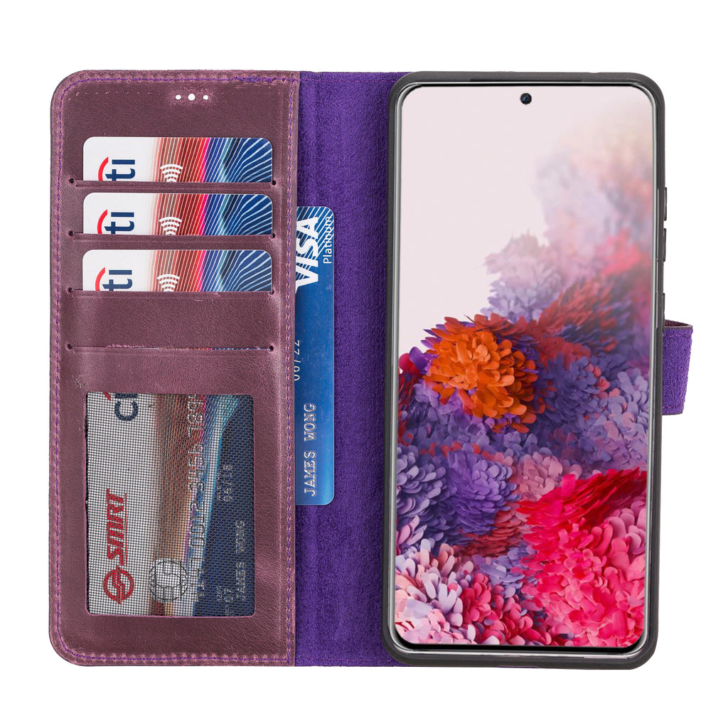 Samsung Galaxy S20 Ultra Purple Leather 2-in-1 Wallet Case with Card Holder - Hardiston - 2