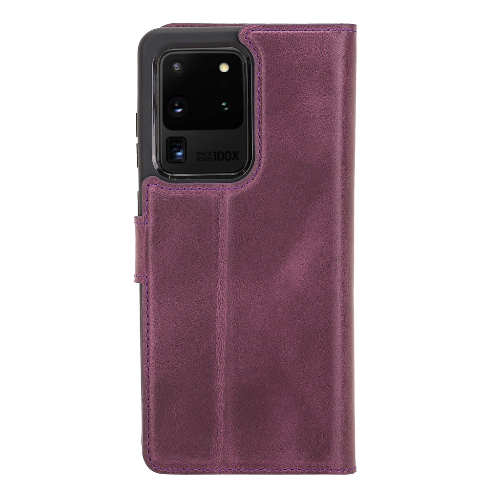 Samsung Galaxy S20 Ultra Purple Leather 2-in-1 Wallet Case with Card Holder - Hardiston - 4