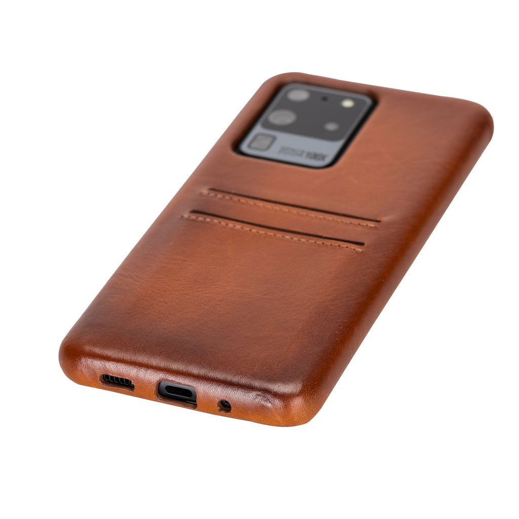 Samsung Galaxy S20 Ultra Russet Leather Snap-On Case with Card Holder - Hardiston - 4