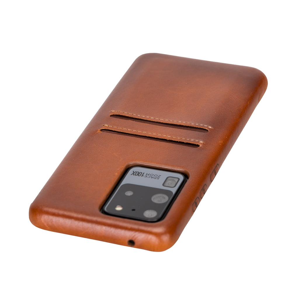 Samsung Galaxy S20 Ultra Russet Leather Snap-On Case with Card Holder - Hardiston - 5