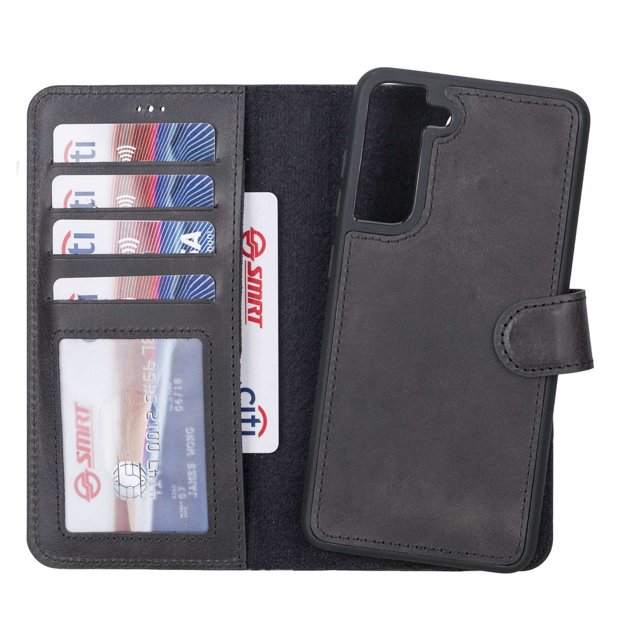 Detachable Leather Zipper Wallet Cases for Samsung Galaxy S21 Series