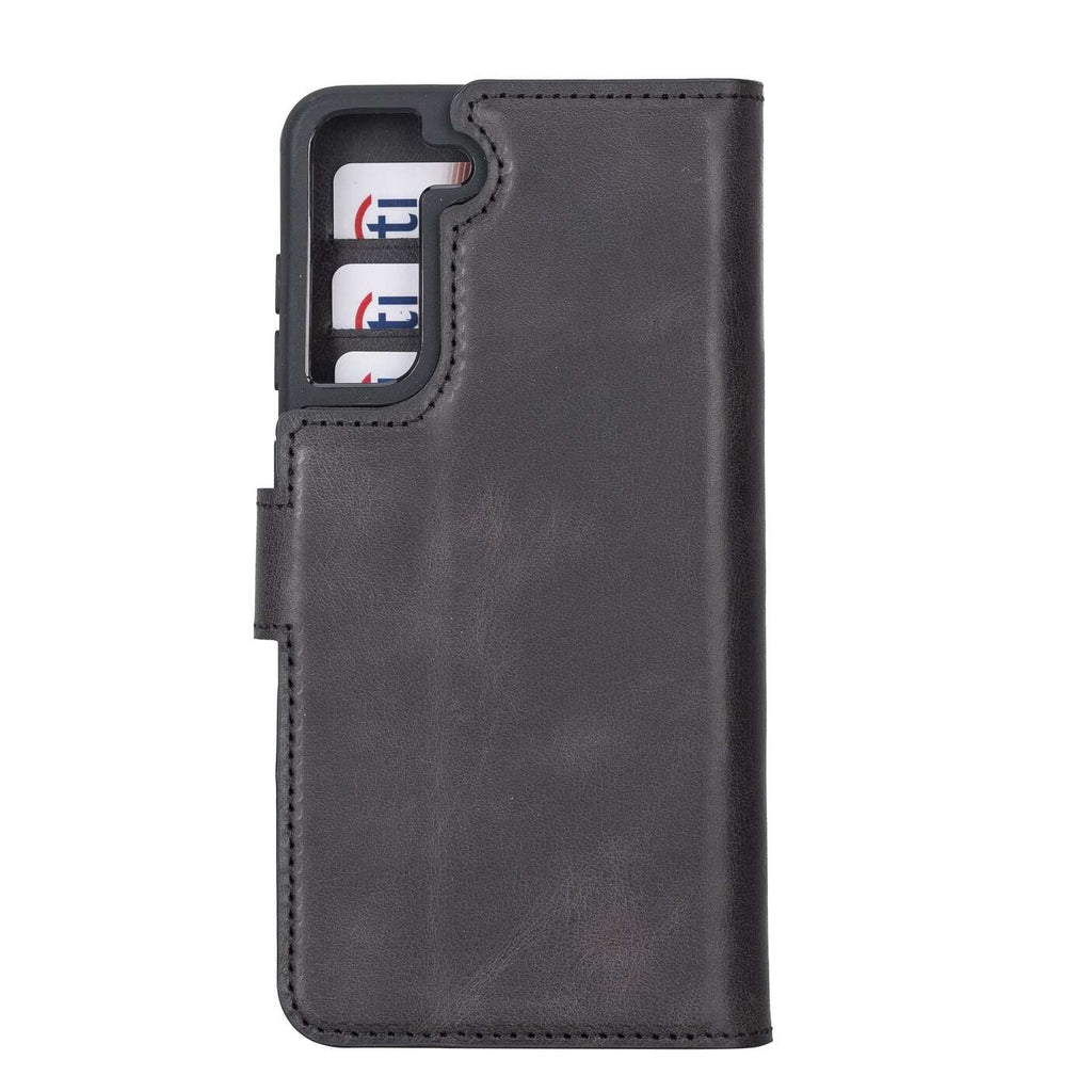 Samsung Galaxy S21 Black Leather 2-in-1 Wallet Case with Card Holder - Hardiston - 4