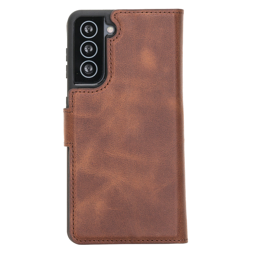 Samsung Galaxy S21 Brown Leather 2-in-1 Wallet Case with Card Holder - Hardiston - 4