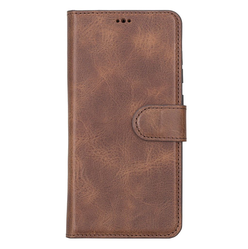 Samsung Galaxy S21 FE Brown Leather 2-in-1 Wallet Case with Card Holder - Hardiston - 3