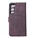 Samsung Galaxy S21 FE Purple Leather 2-in-1 Wallet Case with Card Holder - Hardiston - 4