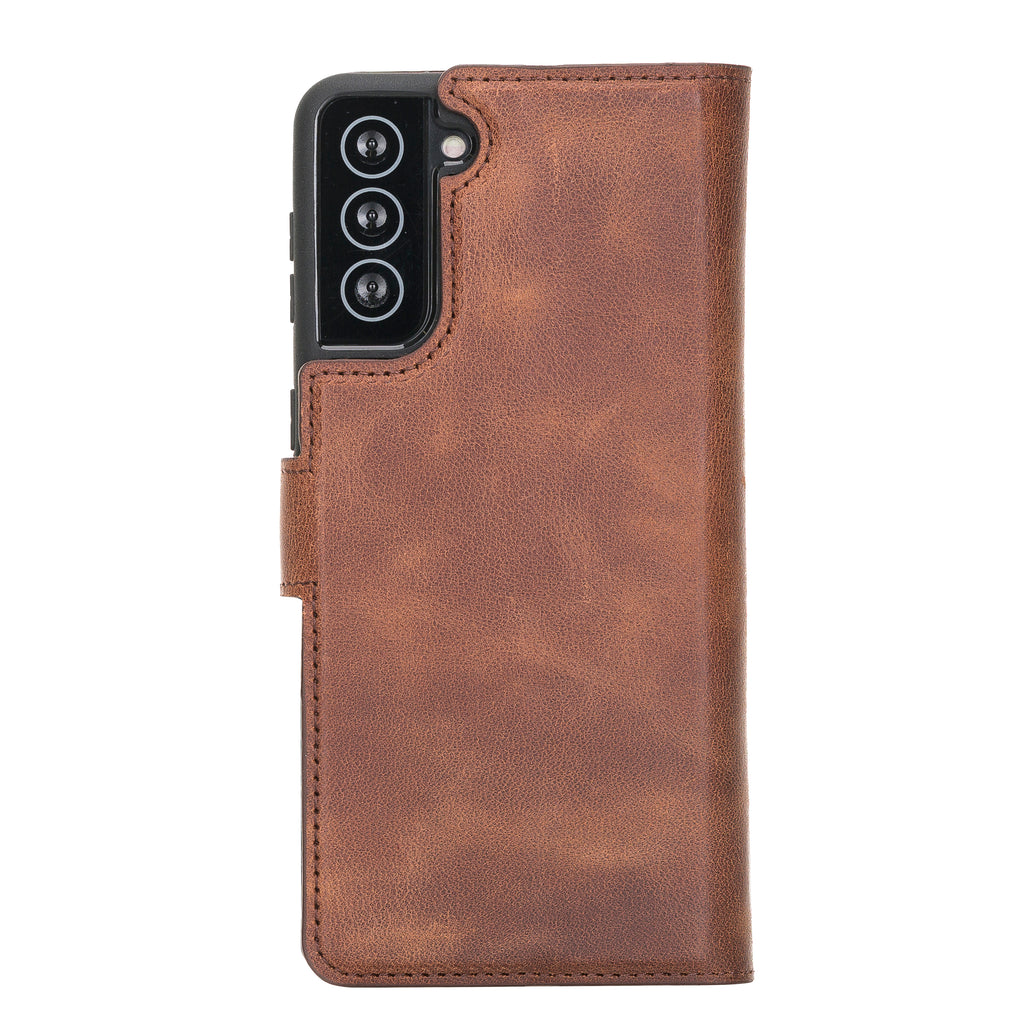 Samsung Galaxy S21+ Brown Leather 2-in-1 Wallet Case with Card Holder - Hardiston - 4