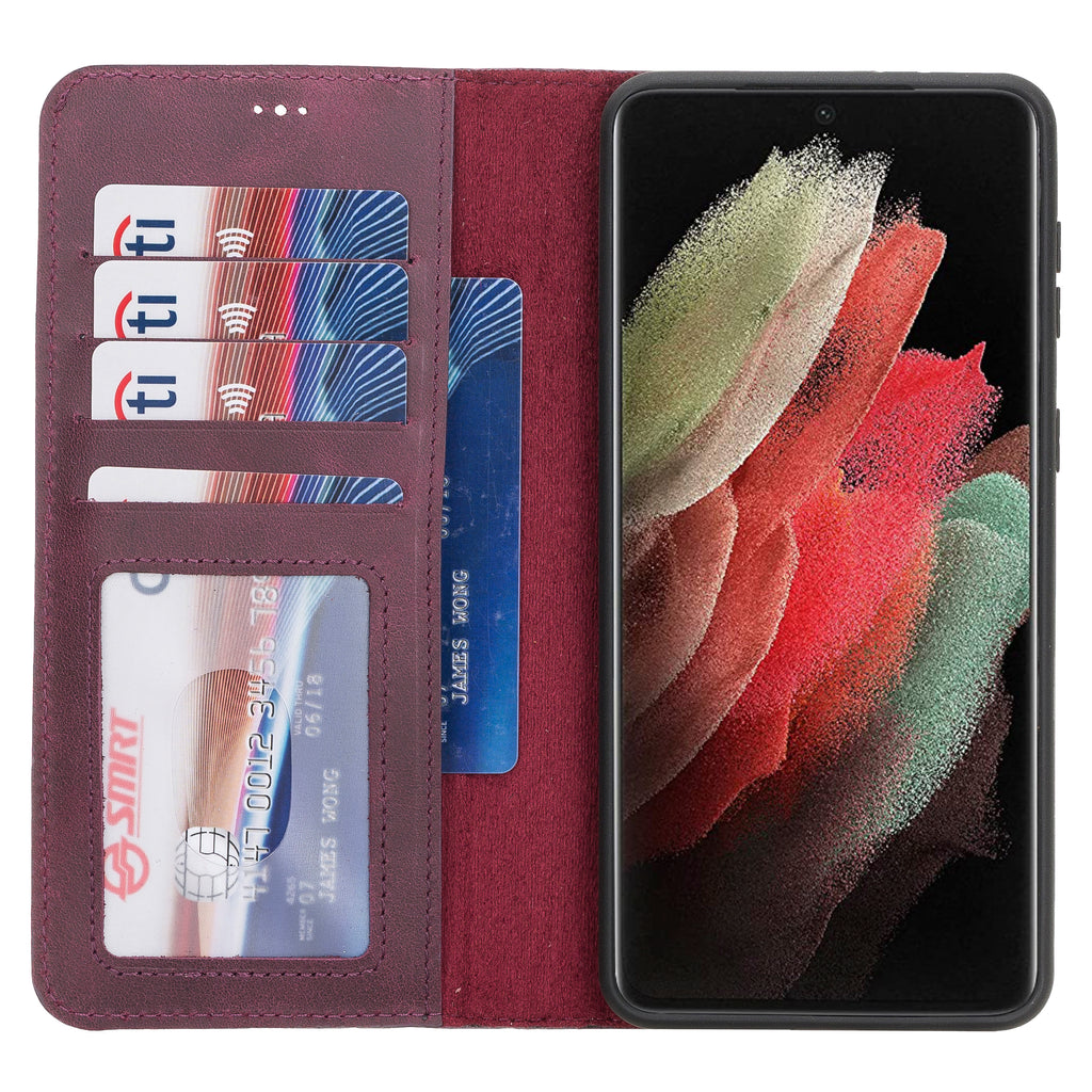 Galaxy S21+ Leather Samsung Wallet Case with Card Holder - Hardiston