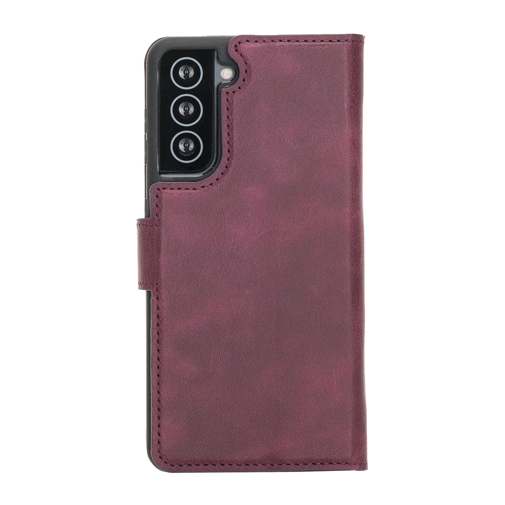 Samsung Galaxy S21 Purple Leather 2-in-1 Wallet Case with Card Holder - Hardiston - 4