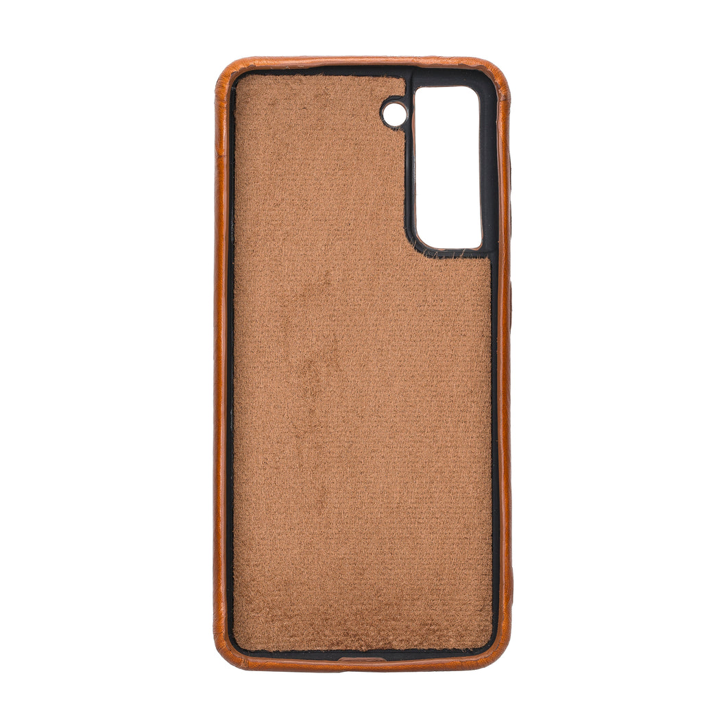 Samsung Galaxy S21 Russet Leather Snap-On Case with Card Holder - Hardiston - 3