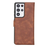 Samsung Galaxy S21 Ultra Brown Leather 2-in-1 Wallet Case with Card Holder - Hardiston - 4