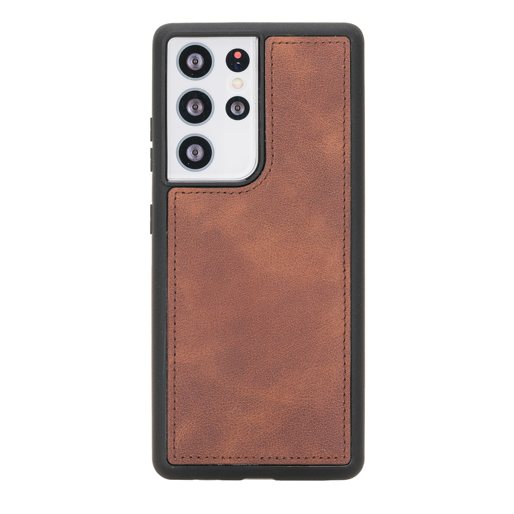 Samsung Galaxy S21 Ultra Brown Leather 2-in-1 Wallet Case with Card Holder - Hardiston - 5