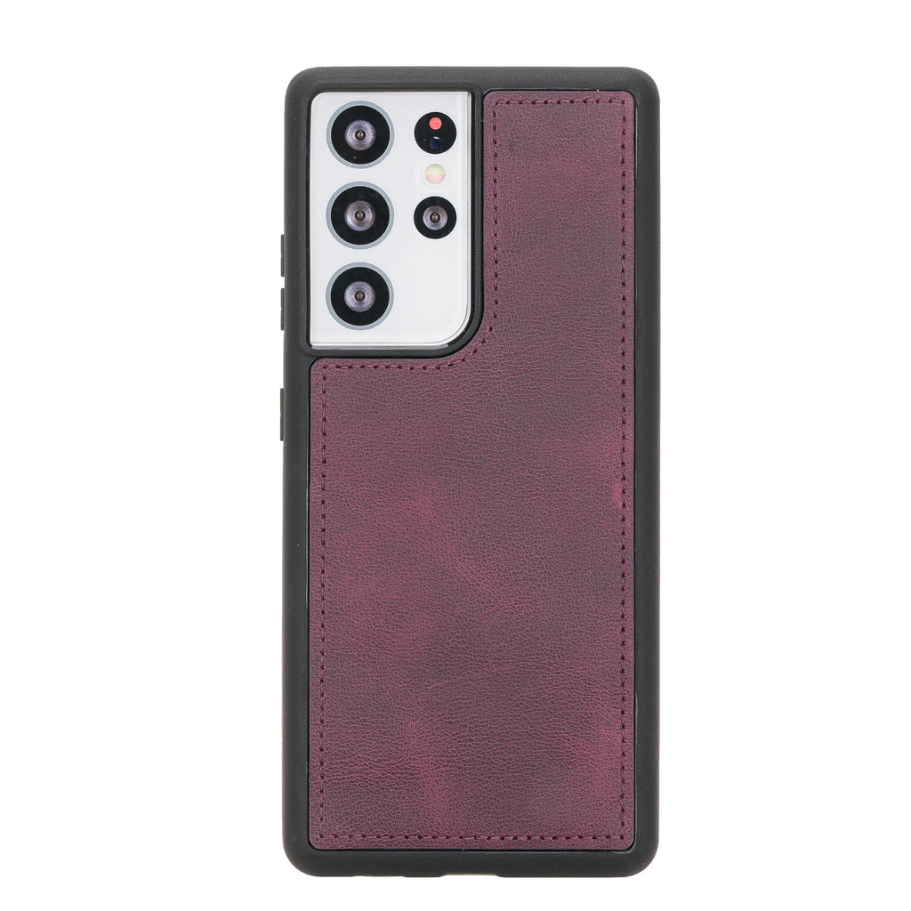 Samsung Galaxy S21 Ultra Purple Leather 2-in-1 Wallet Case with Card Holder - Hardiston - 5