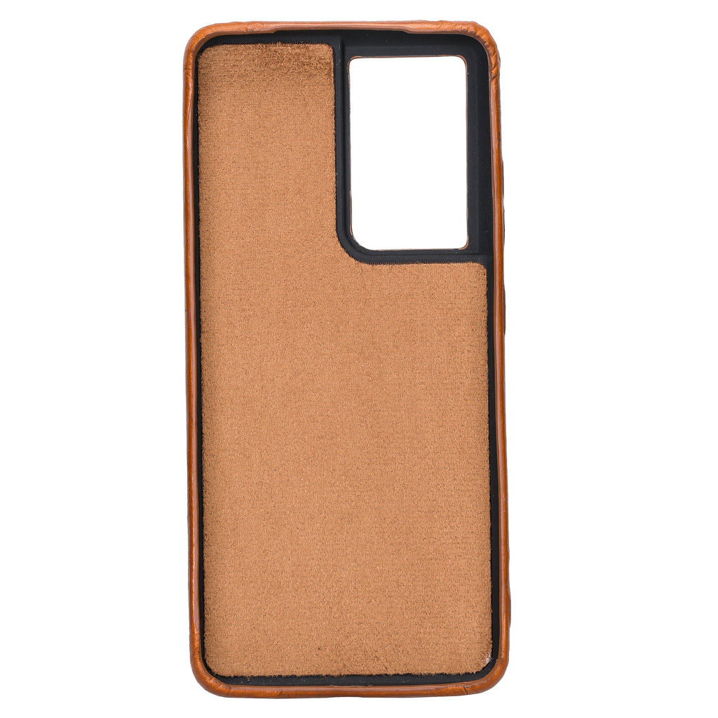 Samsung Galaxy S21 Ultra Russet Leather Snap-On Case with Card Holder - Hardiston - 3