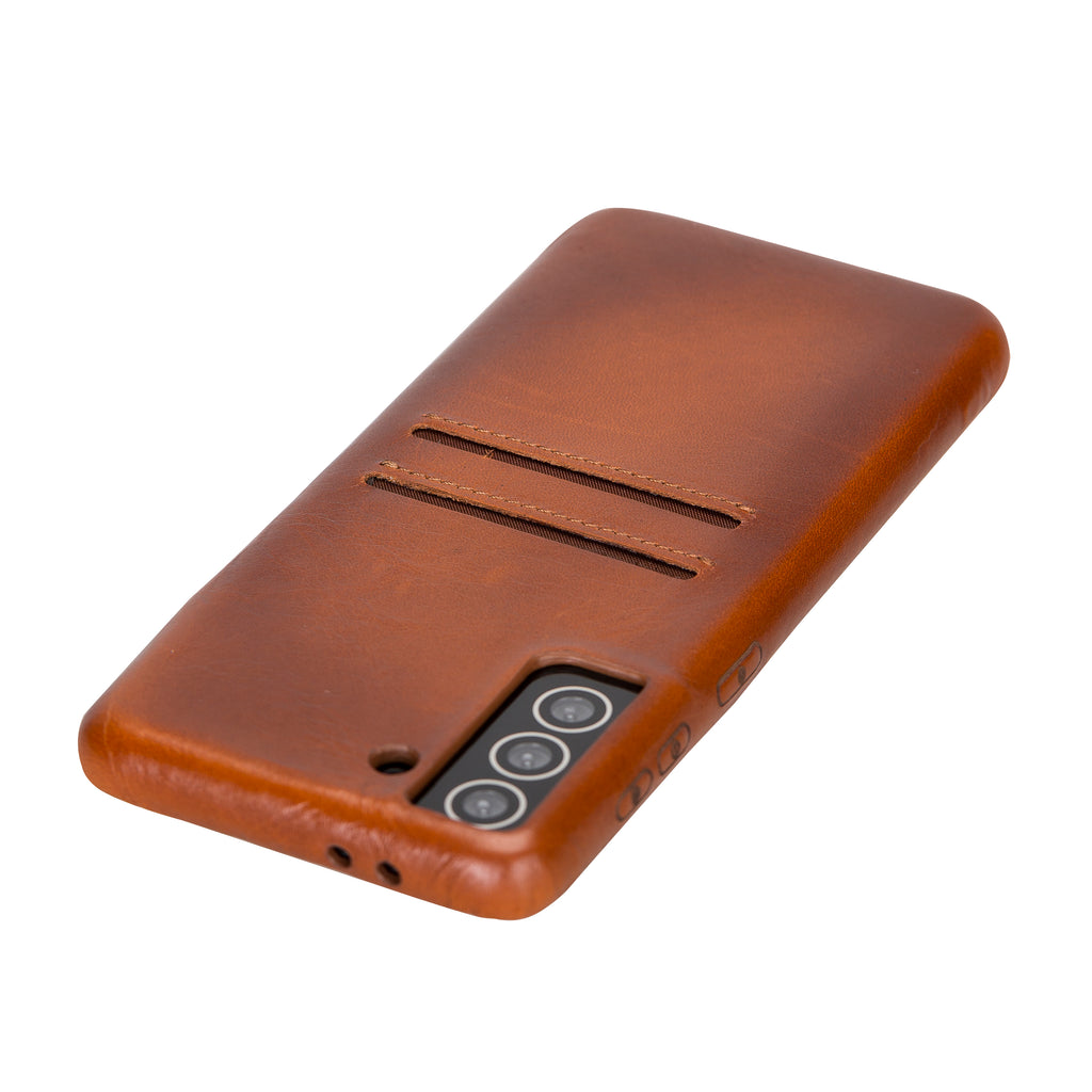 Samsung Galaxy S21+ Russet Leather Snap-On Case with Card Holder - Hardiston - 5