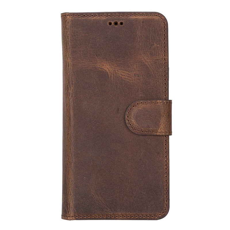 HARDISTON Genuine Premium Leather Samsung Galaxy S22 Ultra Wallet Case - Handmade - Detachable Strong Magnetic Flip Cover with Card Holders and