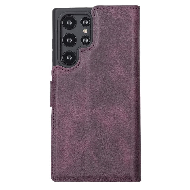 Samsung Galaxy S22 Ultra Purple Leather 2-in-1 Wallet Case with Card Holder - Hardiston - 4