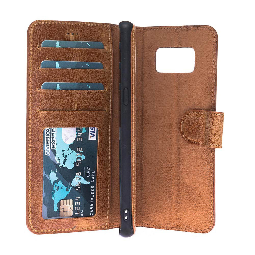 Samsung Galaxy S8 Amber Leather 2-in-1 Wallet Case with Card Holder - Hardiston - 3
