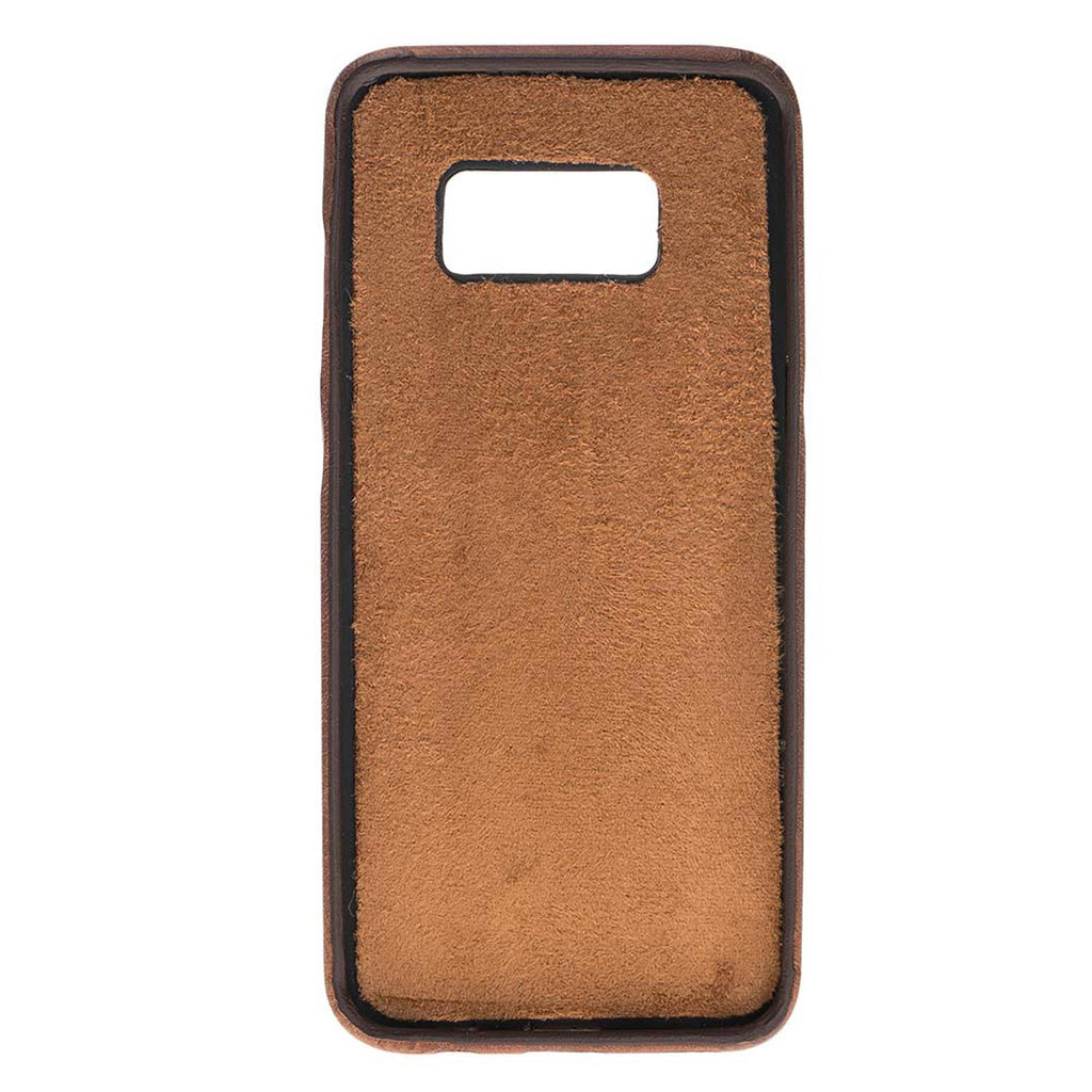 Samsung Galaxy S8 Brown Leather Snap-On Case with Card Holder - Hardiston - 3